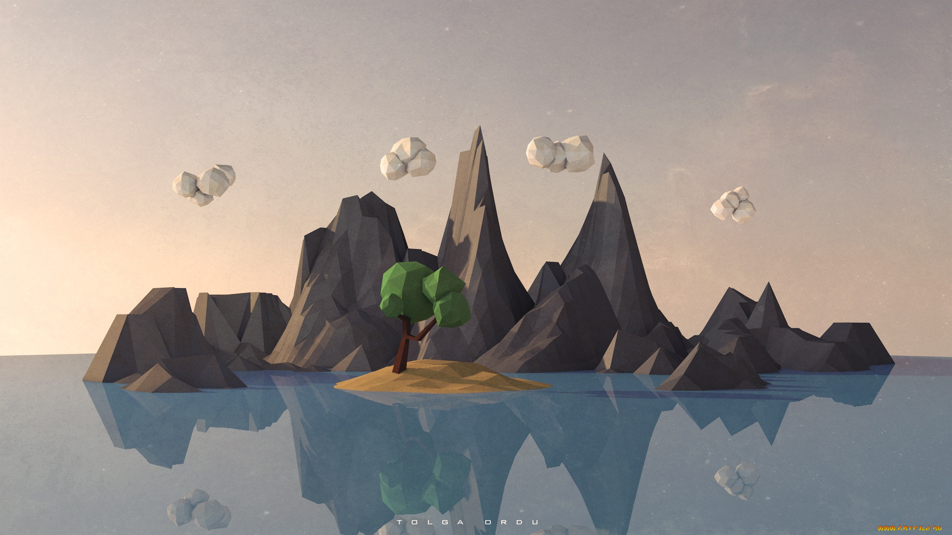  ,  , nature, , low, poly, landscape, , 